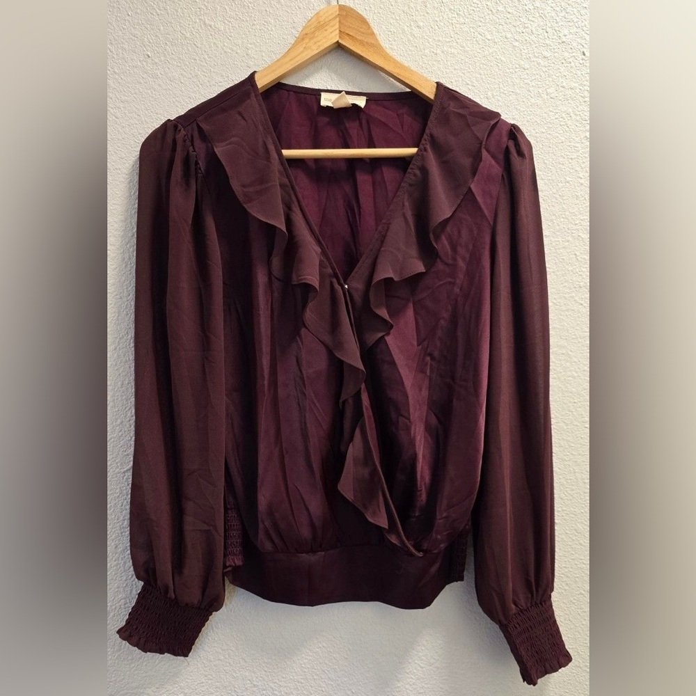 Women’s Burgundy long sleeve blouse NWOT